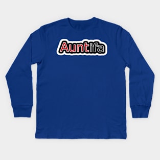 AUNTifa Sticker - Back Kids Long Sleeve T-Shirt